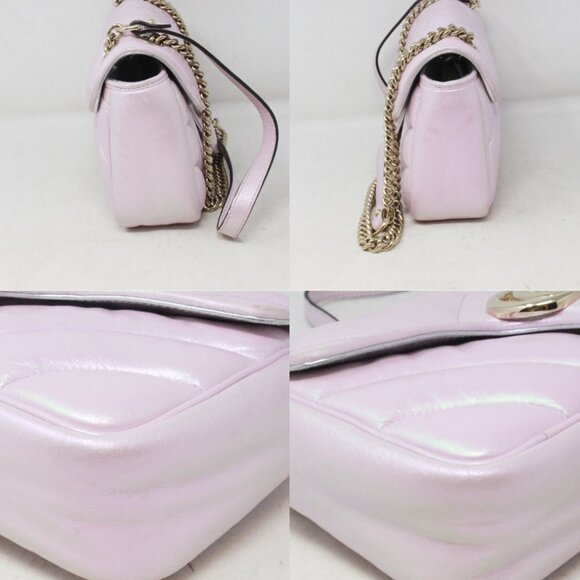 Gucci #GQ9QPV Iridescent Nappa Chevron Bag - Picture 3 of 7